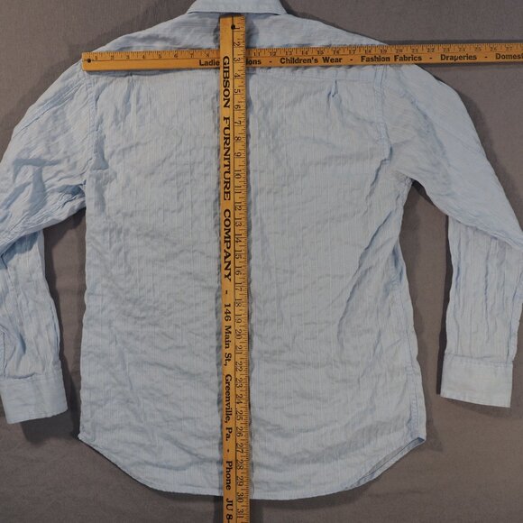 Tommy Bahama Shirt Mens Large Blue Stripe Embroidered Monochrome Roll Tab Sleeve - Picture 5 of 9